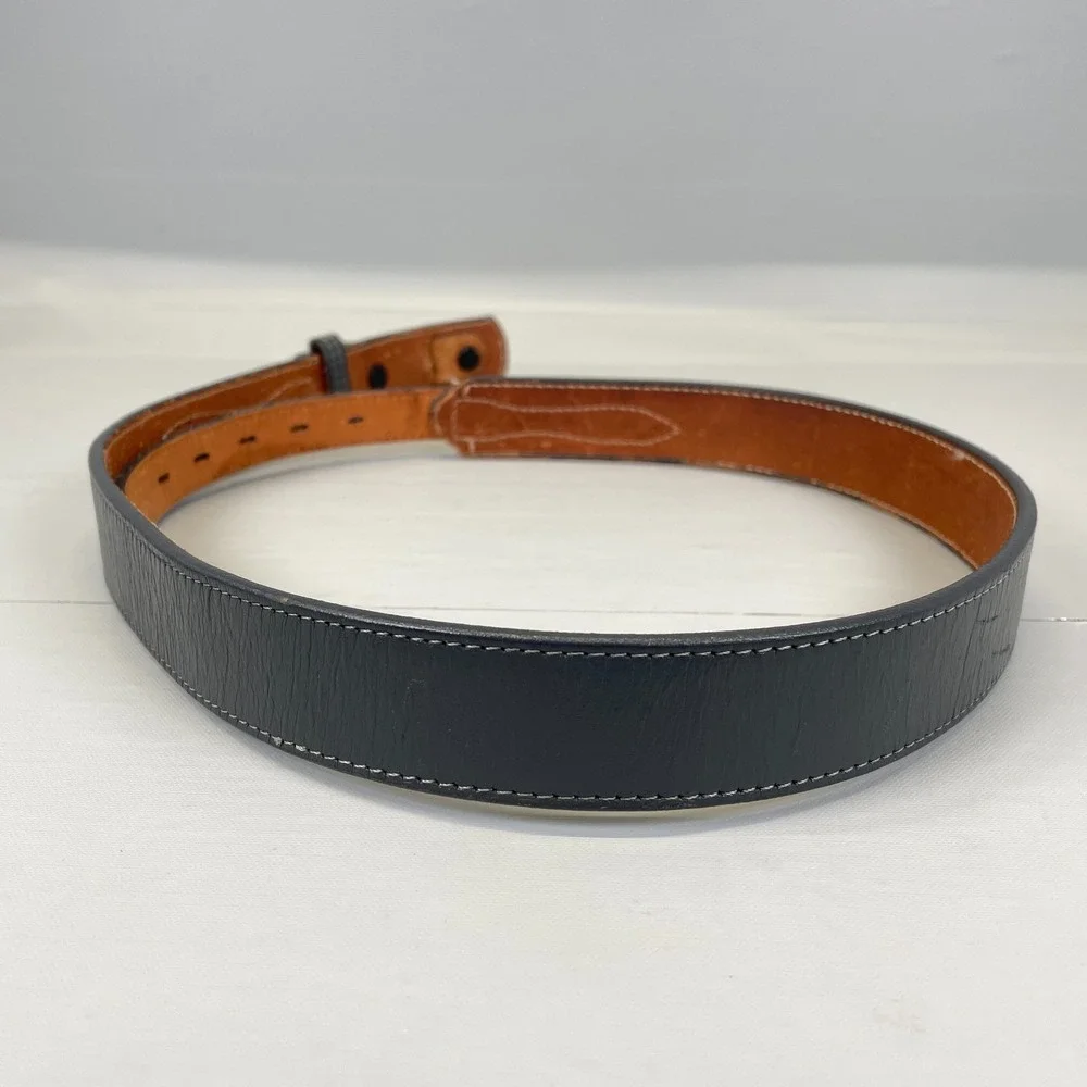 Justin Western Belt Mens Size 32 Gray Top Grain Cowhide Leather - Made in USA
